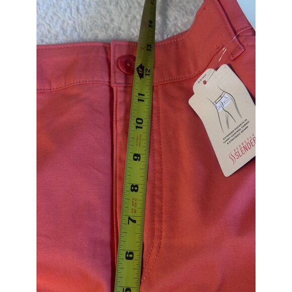 St Johns Bay Womens Eastern Coral Mid Rise Capri Pants Slendering Size 18 New - Picture 10 of 11